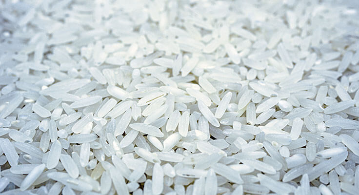 Close-up of white rice grains