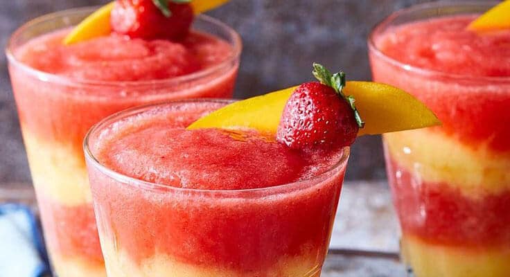 virgin layered strawberry mango margarita